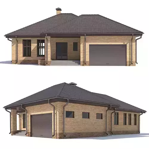 House with garage 3D model