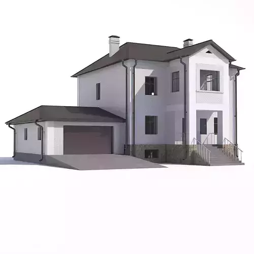 House with garage 3D model