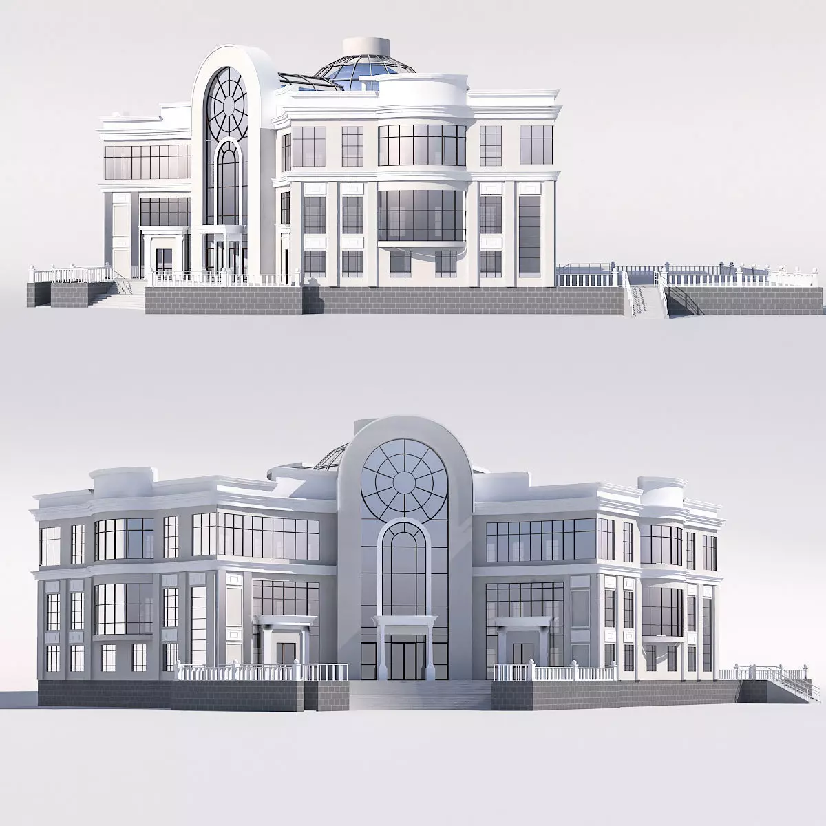Classical public building 3D model_0