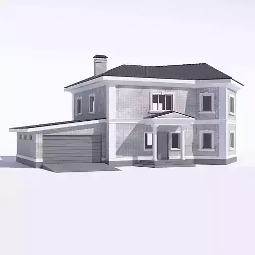 Classic country house with garage 3D model