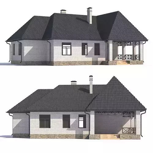 House with two different views 3D model