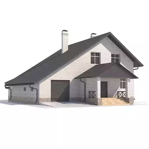 House with attic 3D model