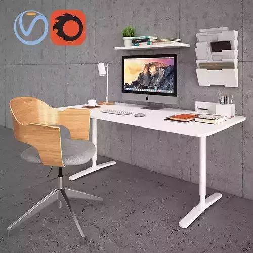 Bekant Desk with Fjallberget  3D model