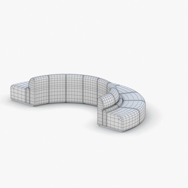 1029 - Public Seating Low-poly 3D model_4