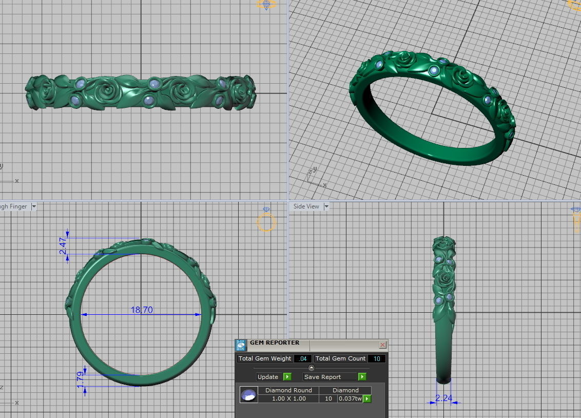 Leaves Nature Ring design 3d model  3D print model_3