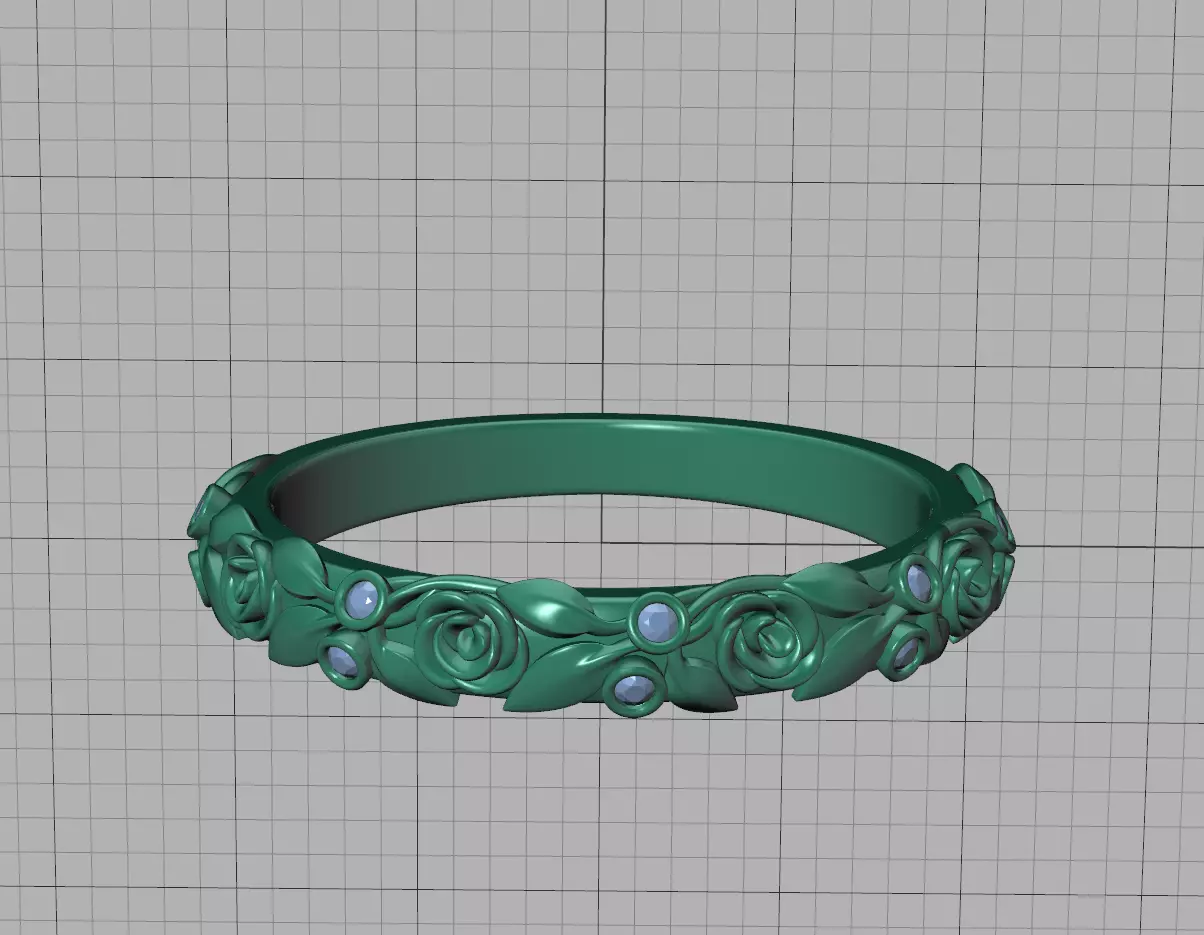 Leaves Nature Ring design 3d model  3D print model_7