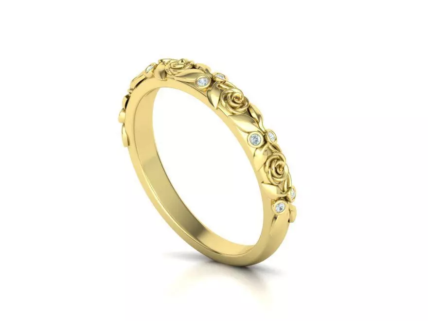 Leaves Nature Ring design 3d model  3D print model_20