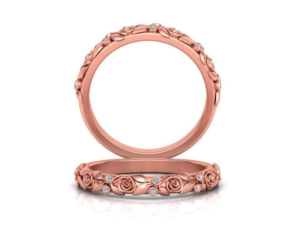 Leaves Nature Ring design 3d model  3D print model_2