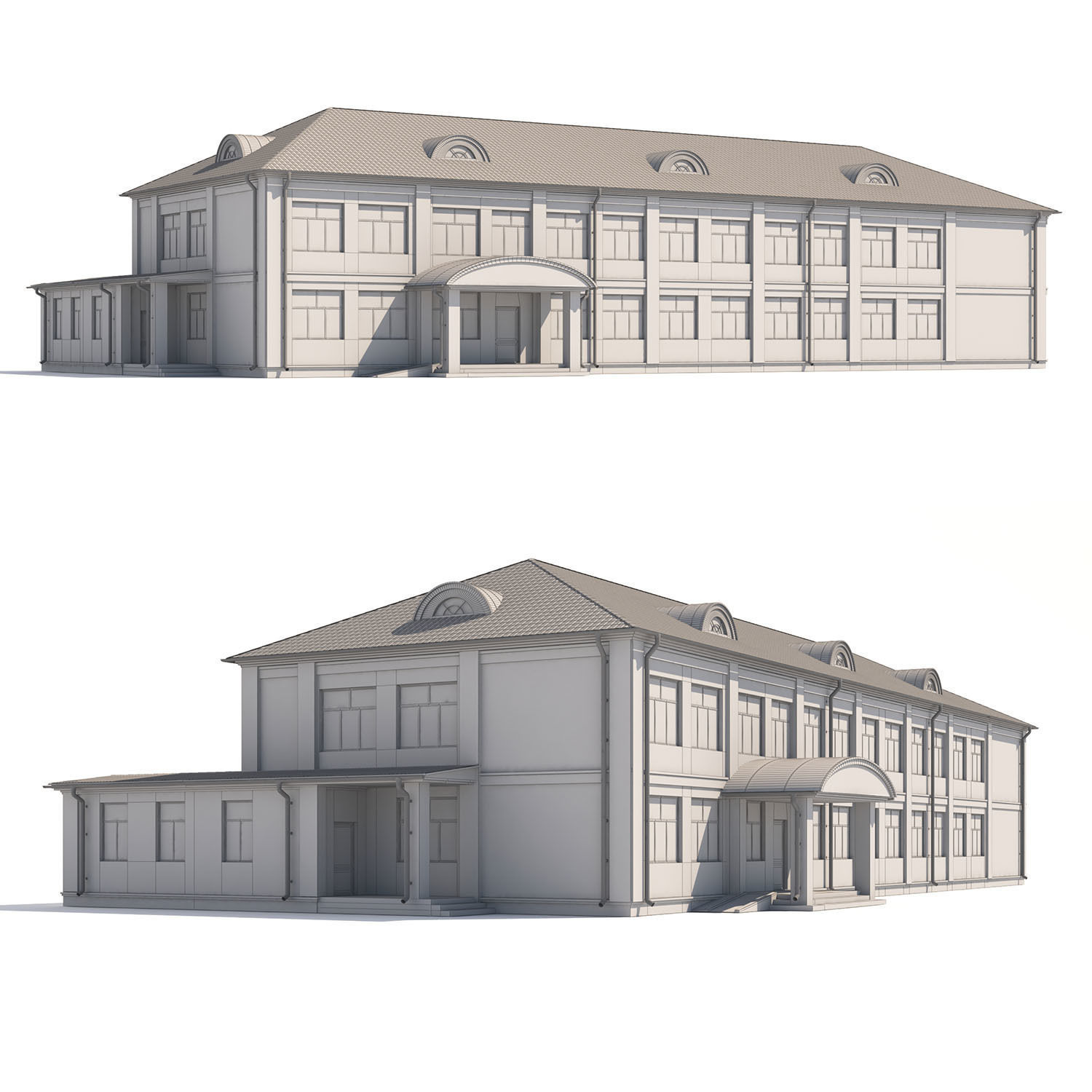 Classical public building 3D model_2