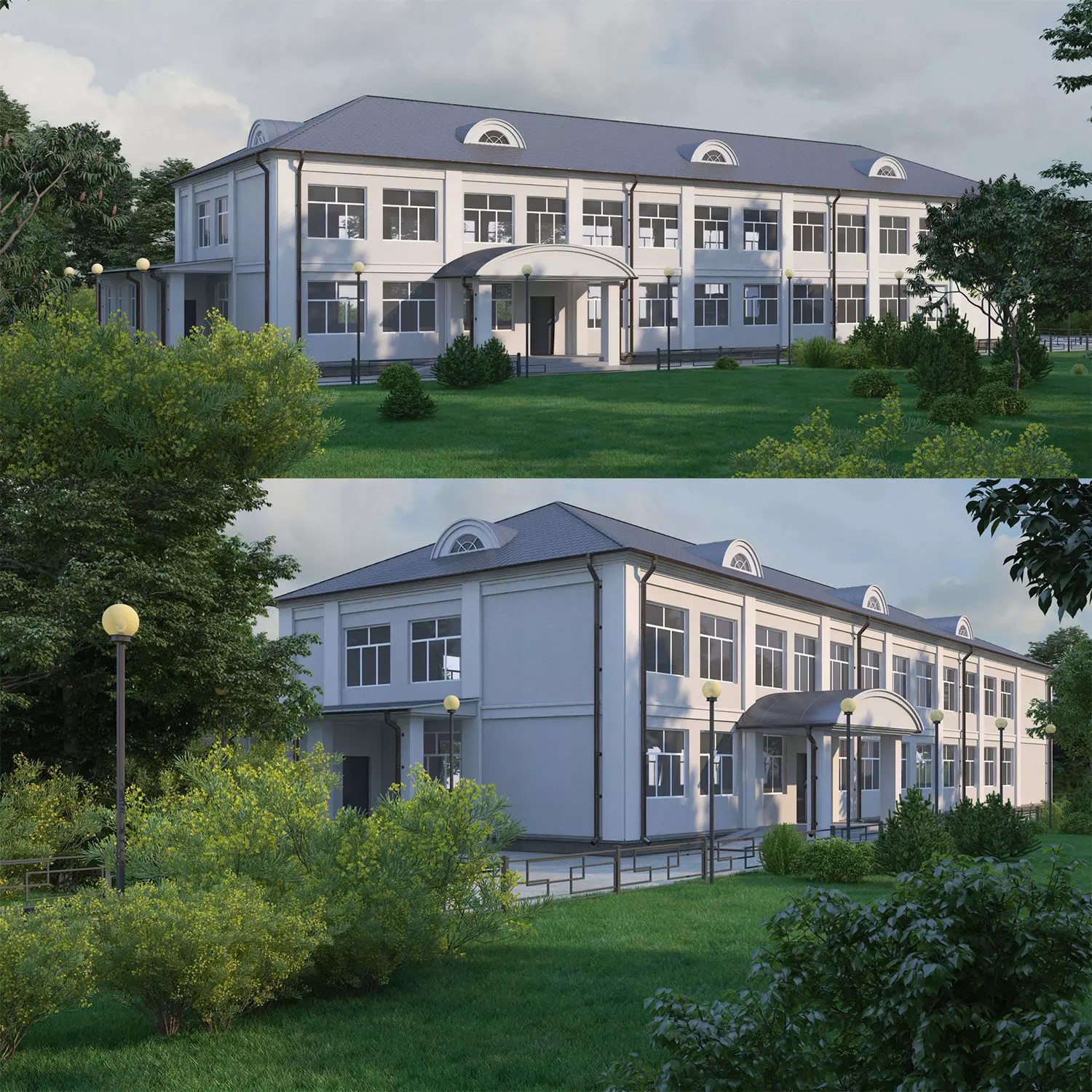 Classical public building 3D model_0