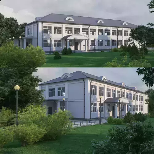 Classical public building 3D model