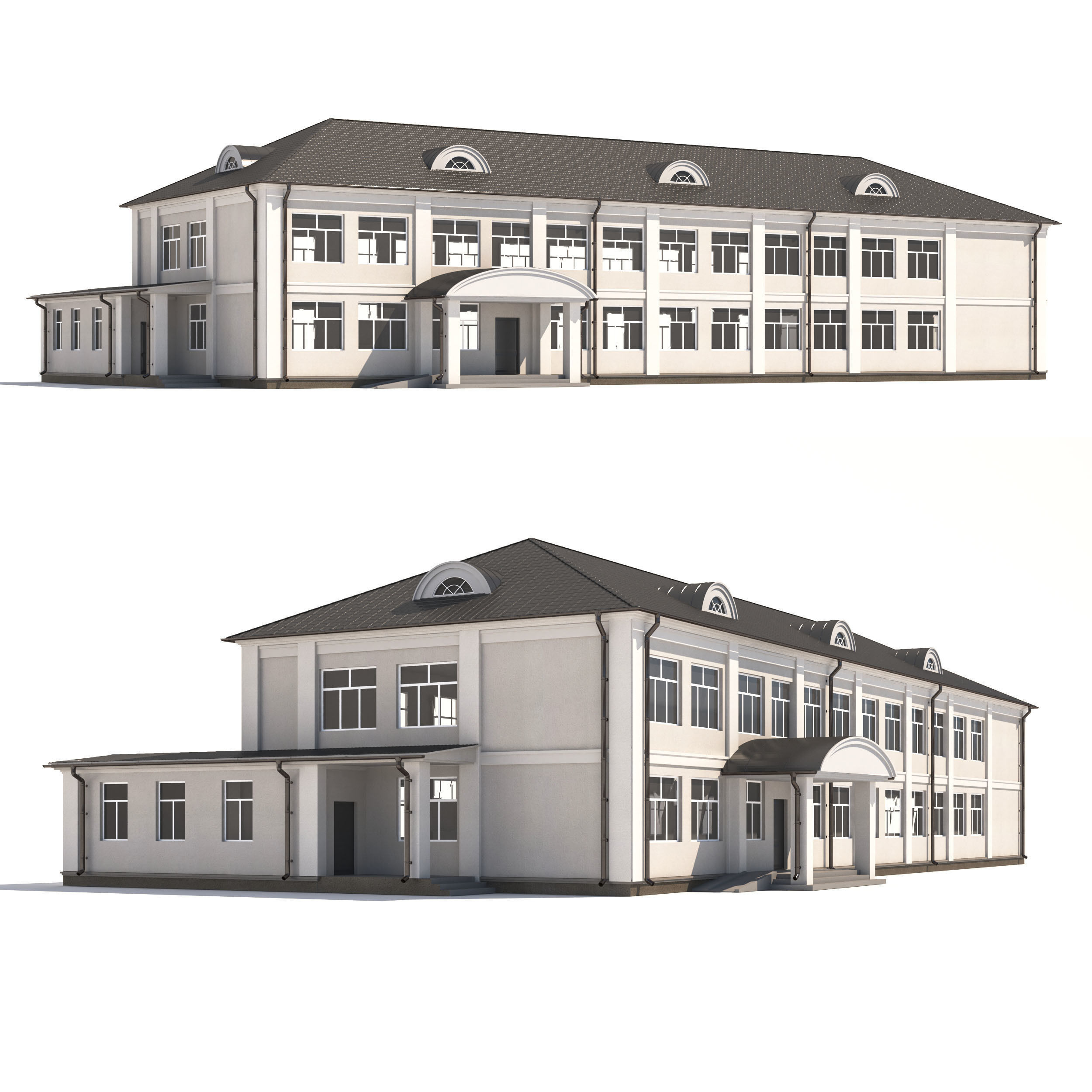 Classical public building 3D model_1