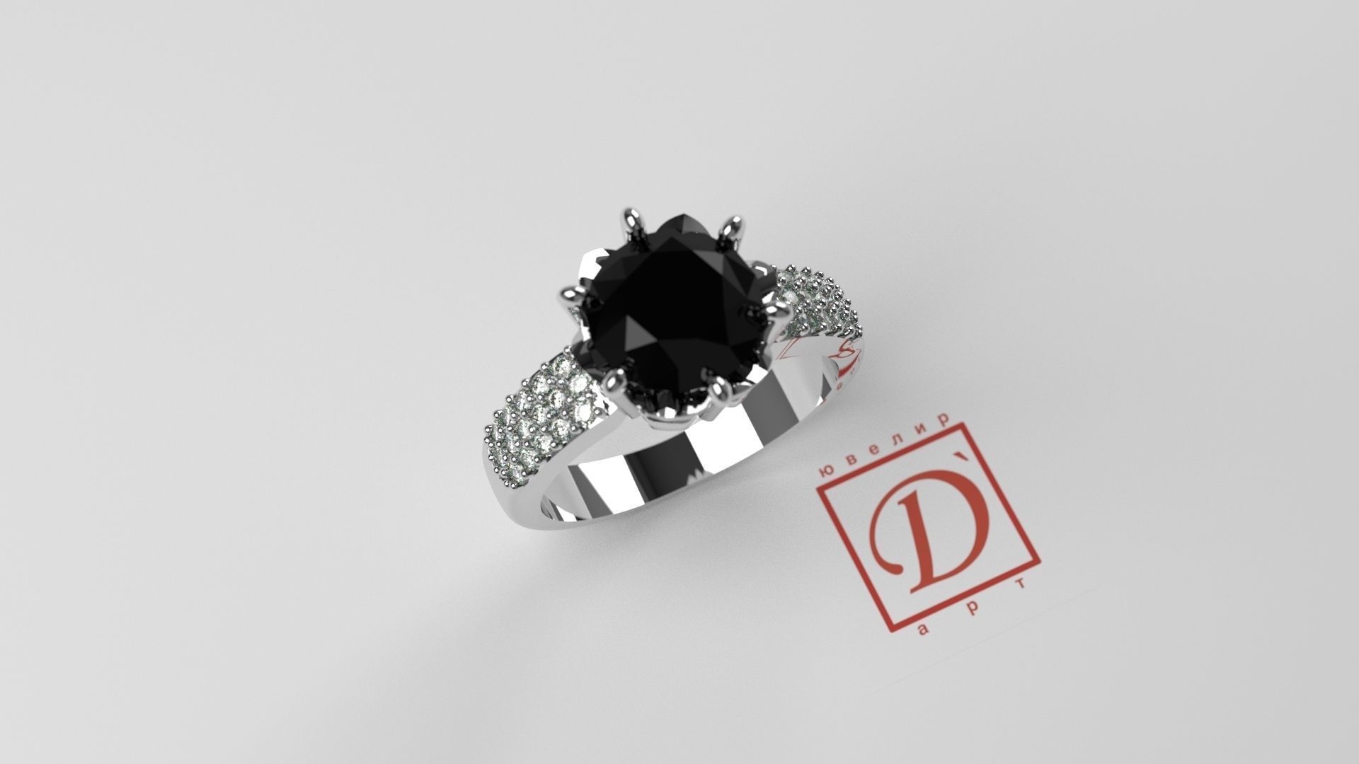 Ring for 8 mm diamond 3D print model_3