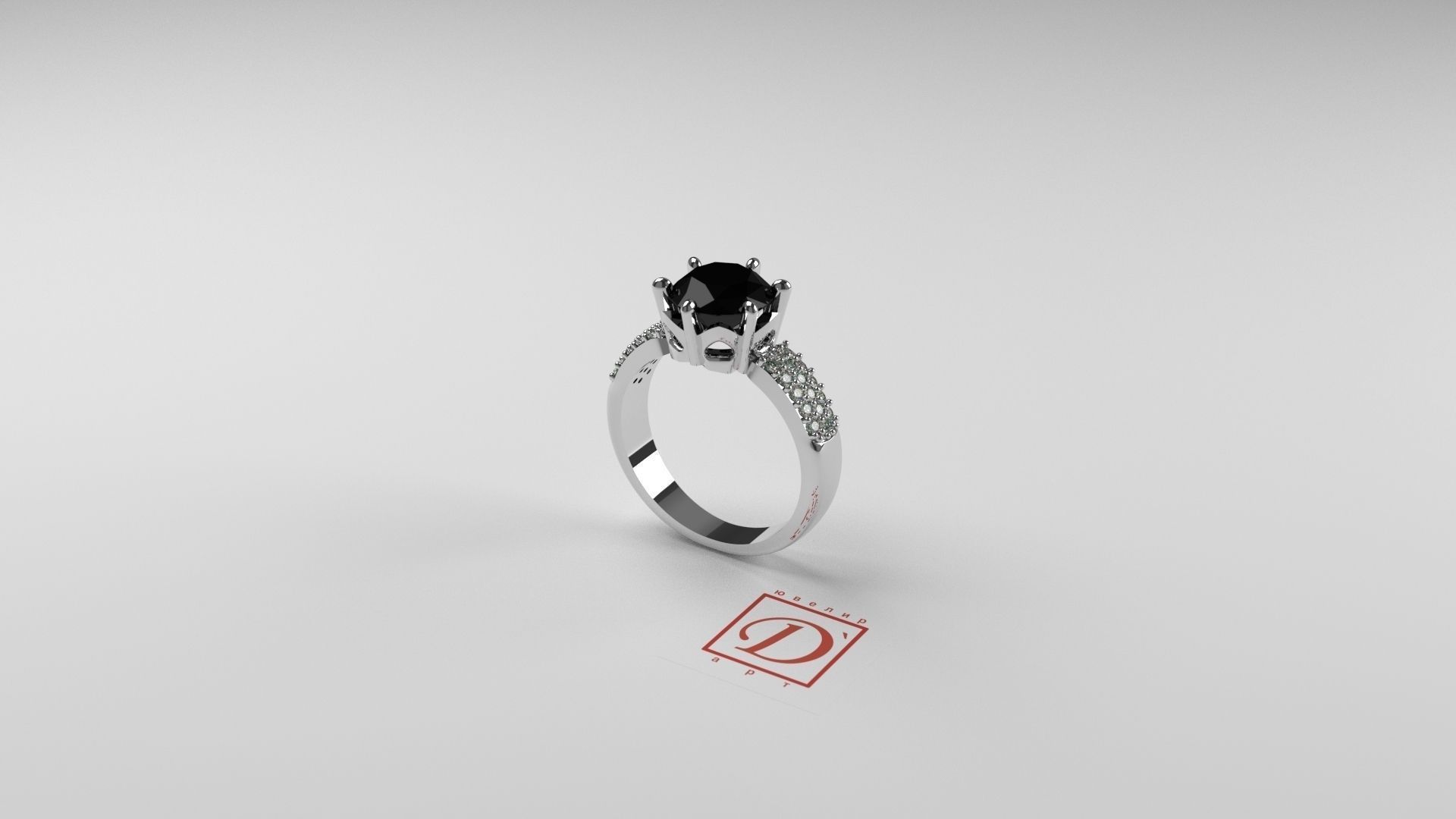 Ring for 8 mm diamond 3D print model_1