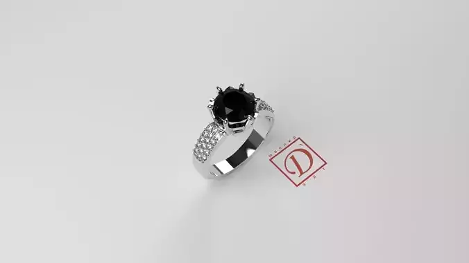 Ring for 8 mm diamond 3D print model