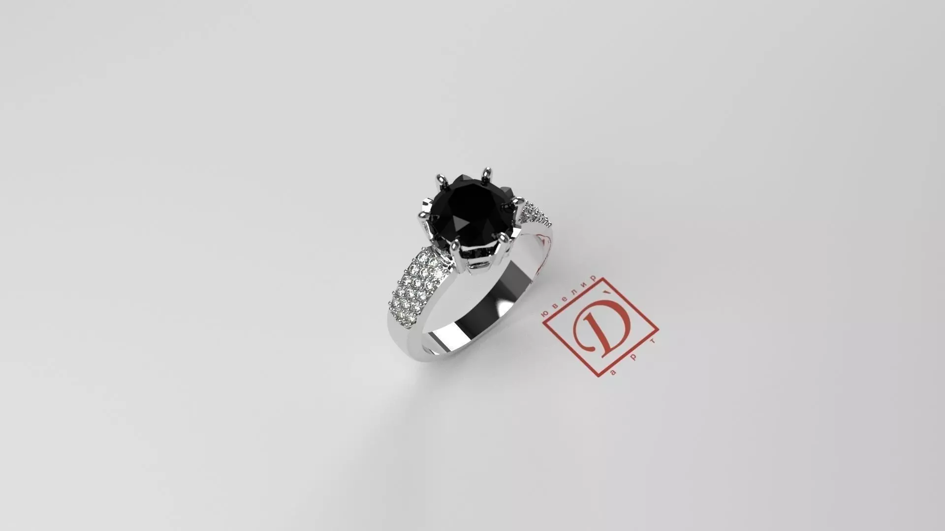 Ring for 8 mm diamond 3D print model_0