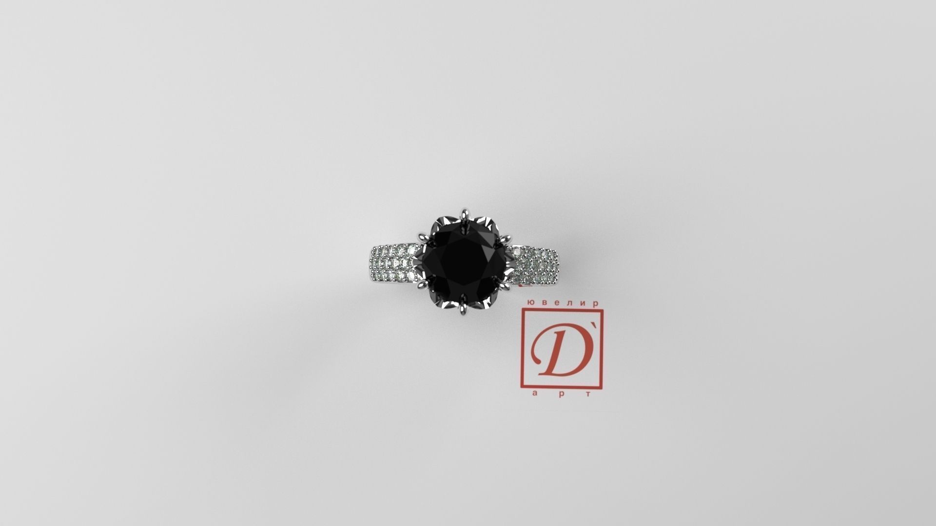 Ring for 8 mm diamond 3D print model_2