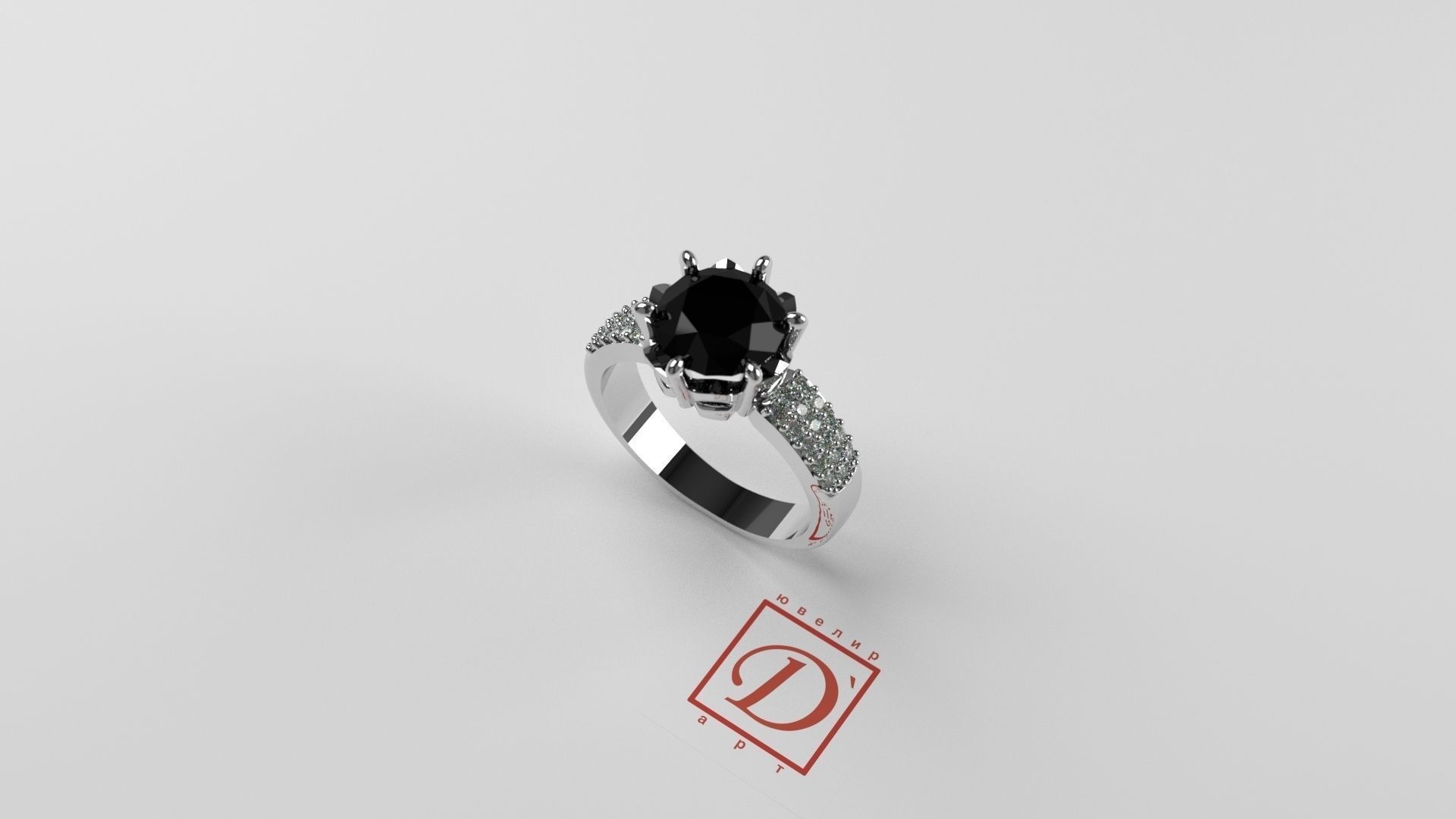 Ring for 8 mm diamond 3D print model_4
