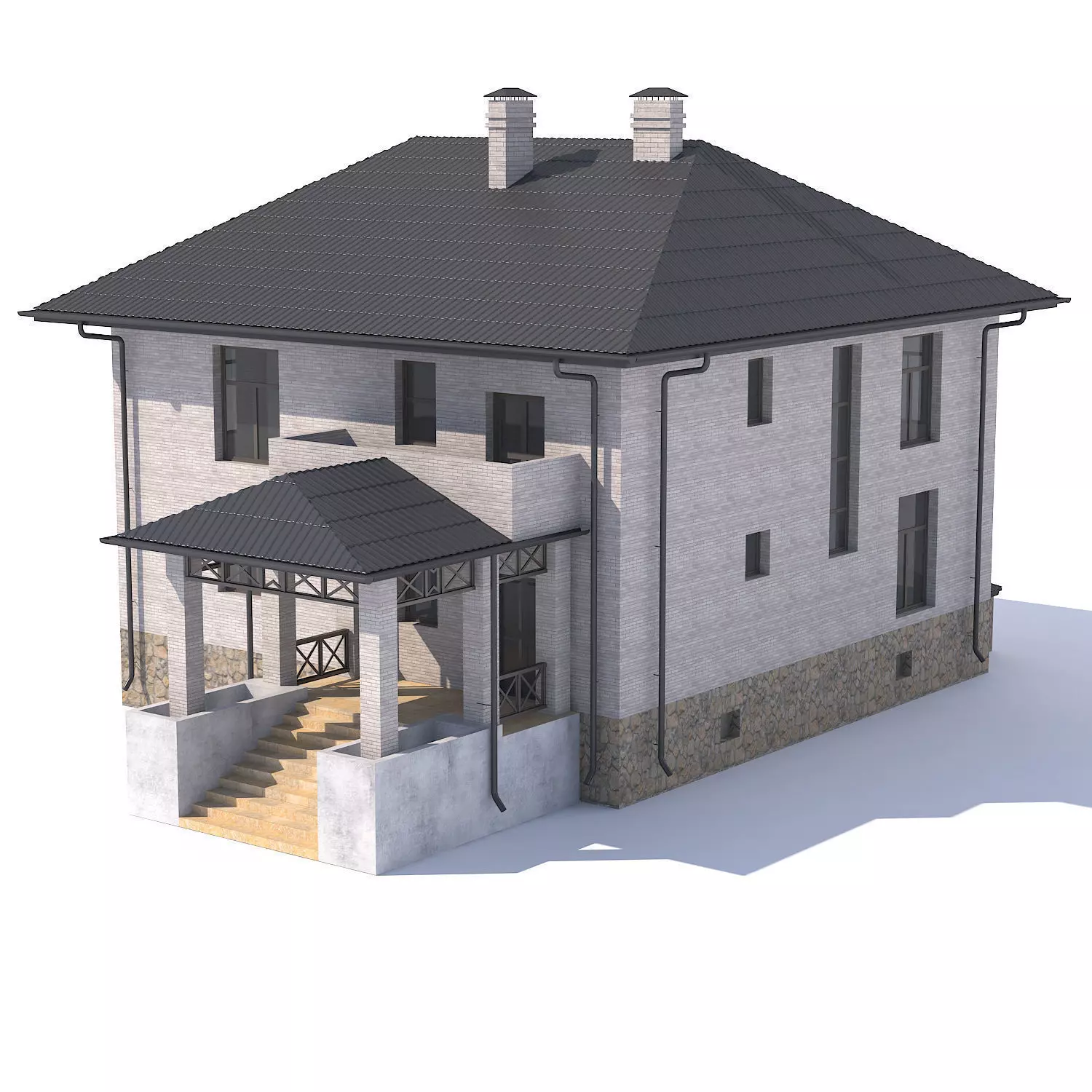 Cottage house 3D model_0