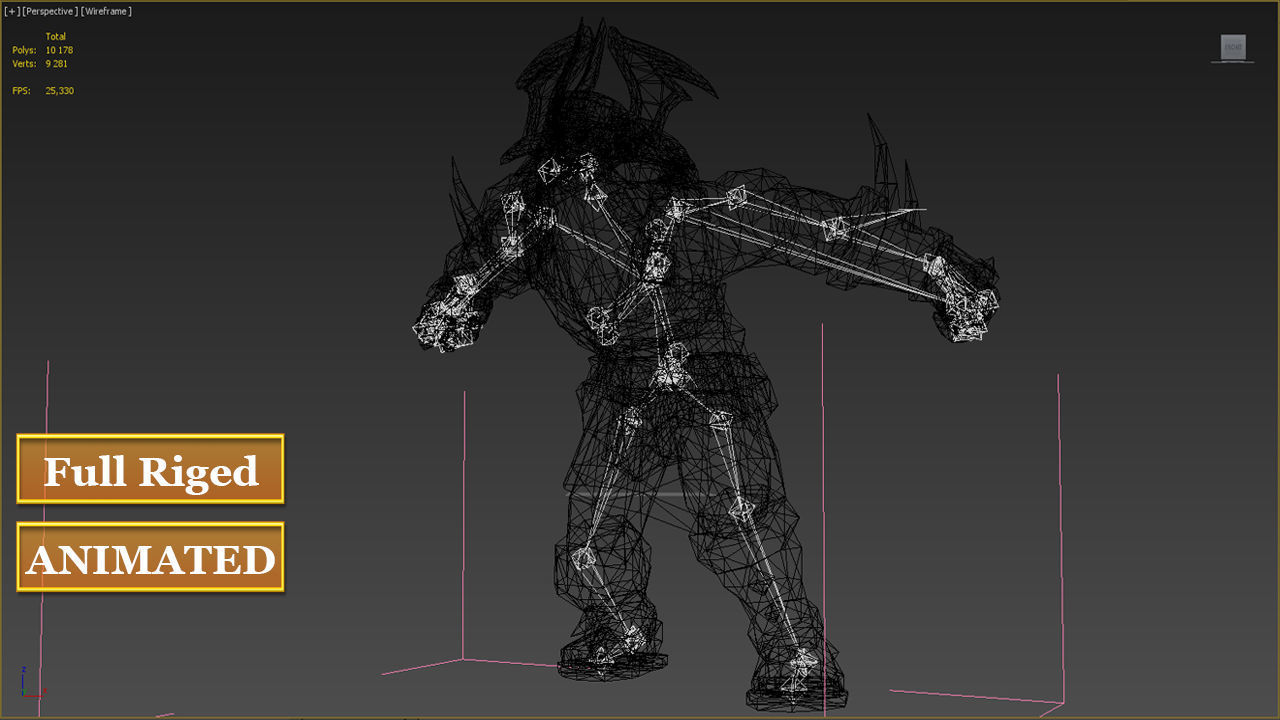 Aggramar character from game world of warcraft Low-poly 3D model_5