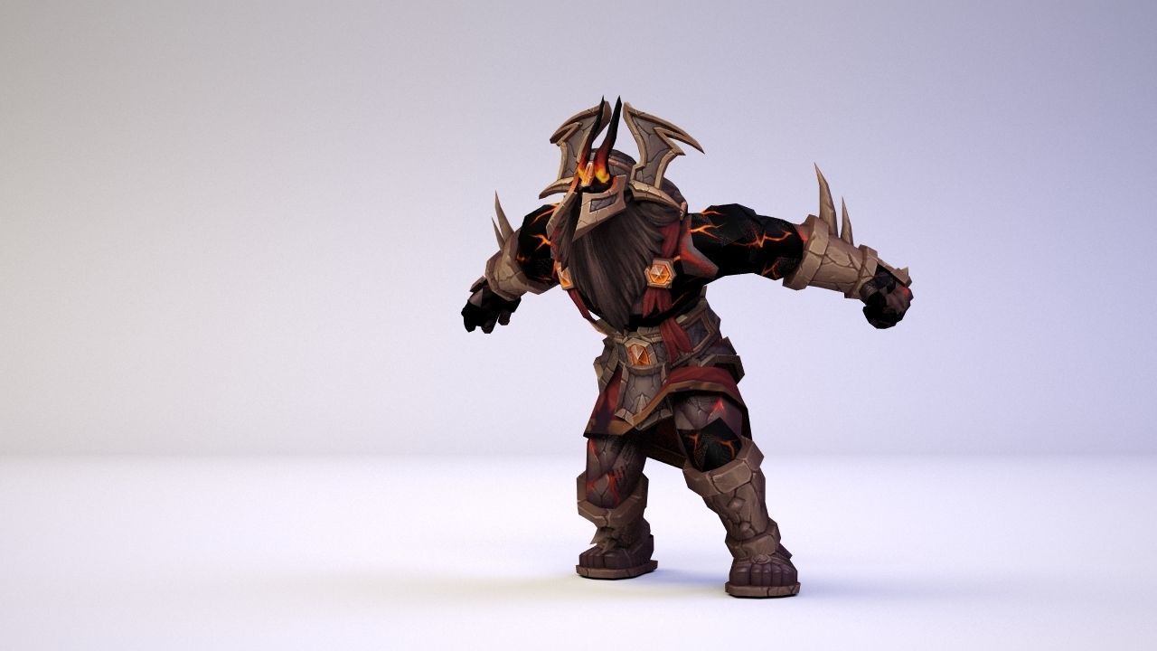 Aggramar character from game world of warcraft Low-poly 3D model_4