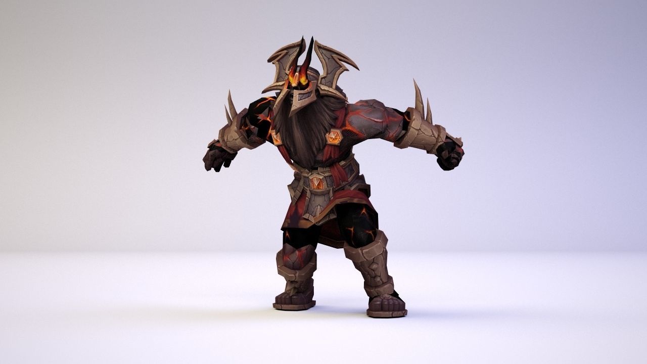 Aggramar character from game world of warcraft Low-poly 3D model_1
