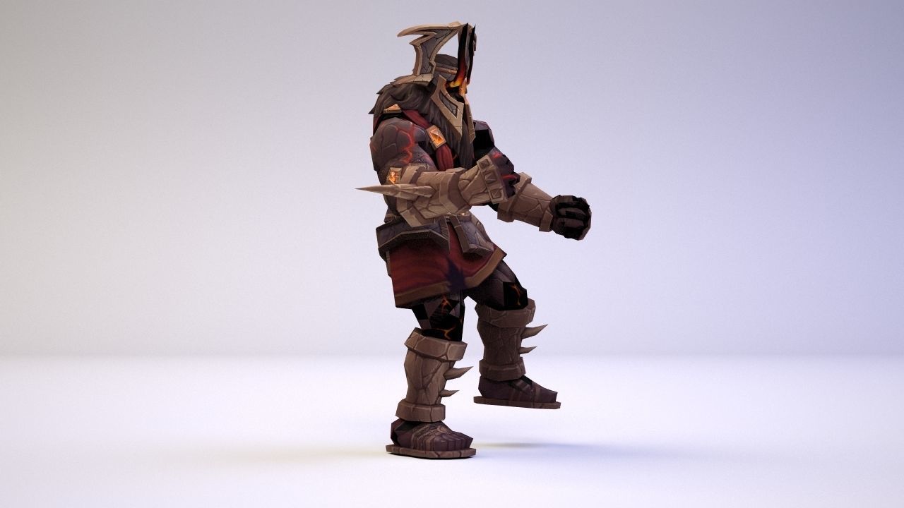 Aggramar character from game world of warcraft Low-poly 3D model_2