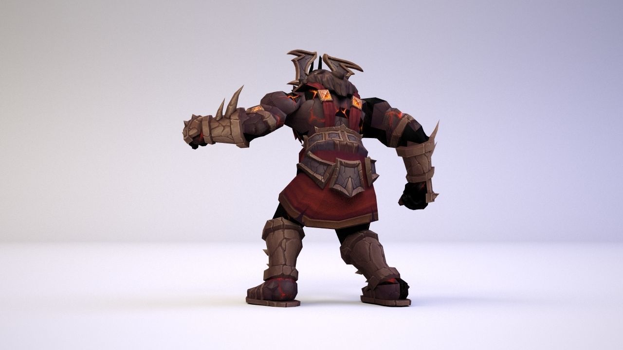 Aggramar character from game world of warcraft Low-poly 3D model_3