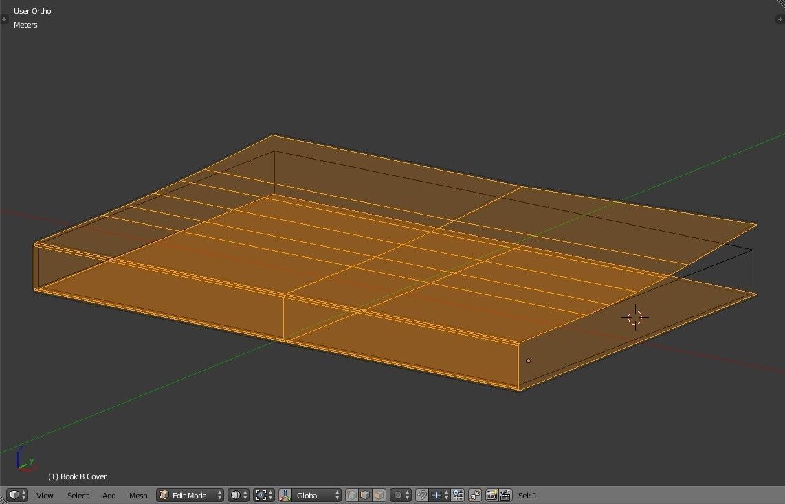 Slightly open Book Lowpoly Low-poly 3D model_16