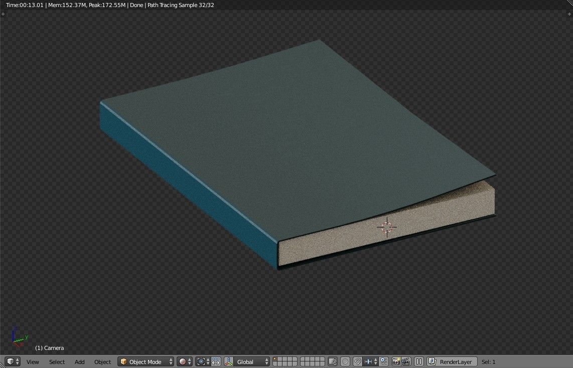 Slightly open Book Lowpoly Low-poly 3D model_10
