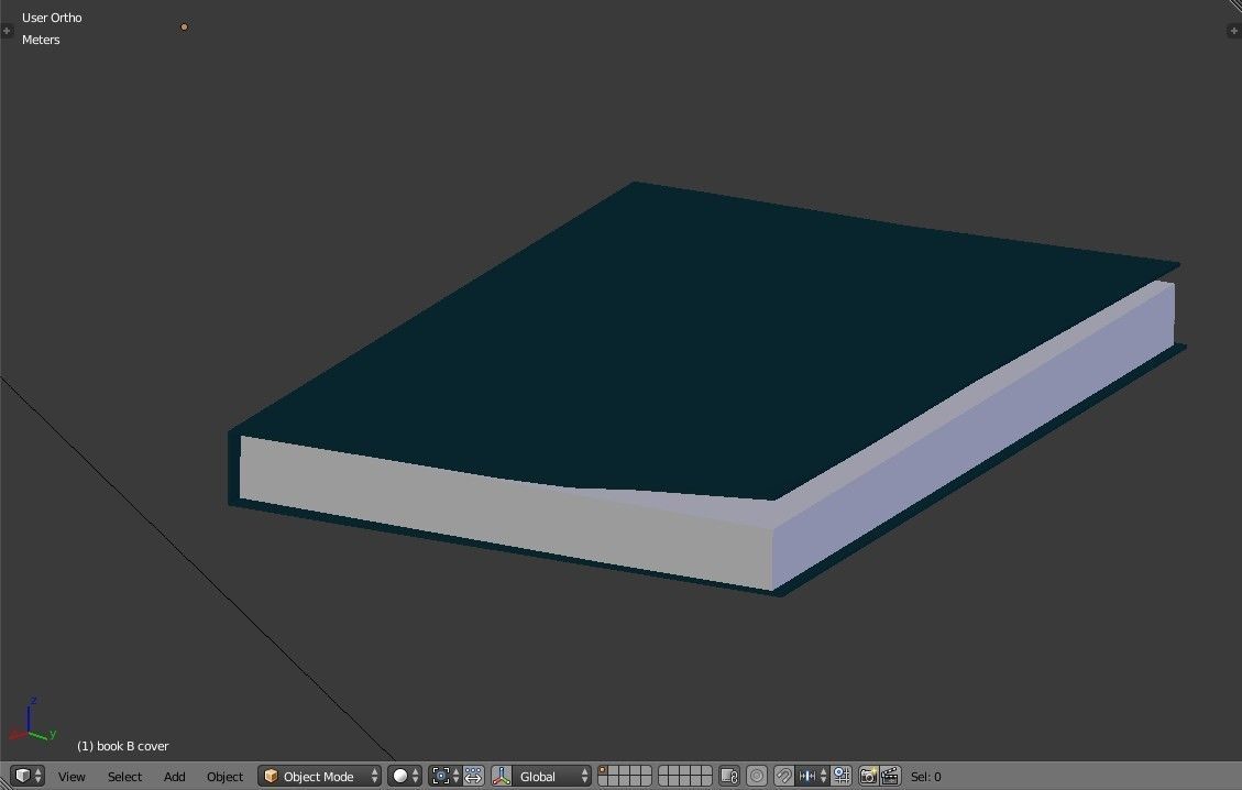 Slightly open Book Lowpoly Low-poly 3D model_6
