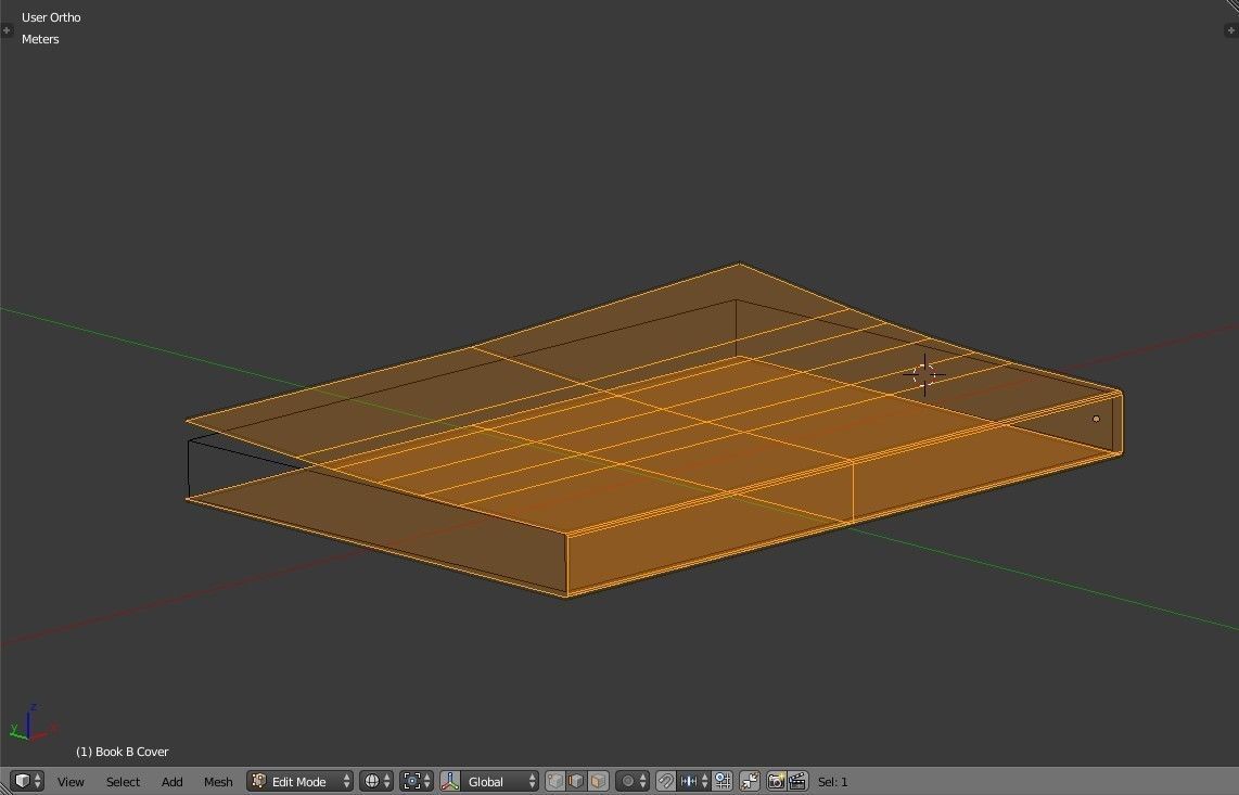 Slightly open Book Lowpoly Low-poly 3D model_17