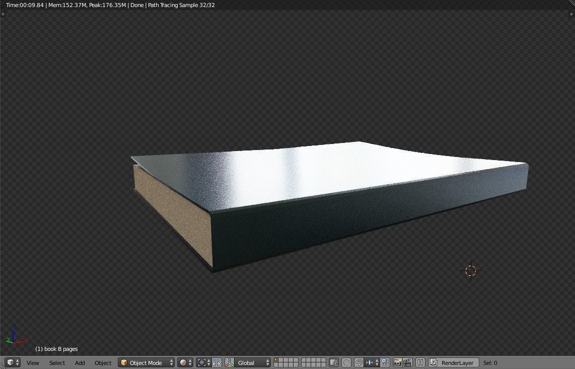 Slightly open Book Lowpoly Low-poly 3D model_21