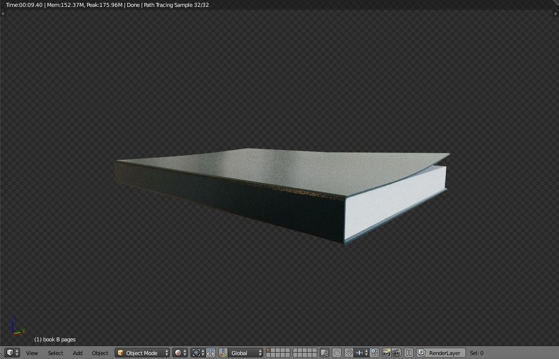 Slightly open Book Lowpoly Low-poly 3D model_20