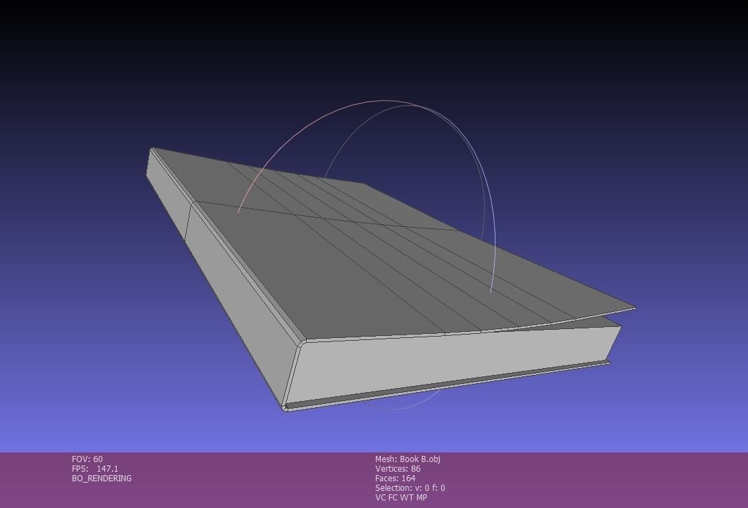 Slightly open Book Lowpoly Low-poly 3D model_11