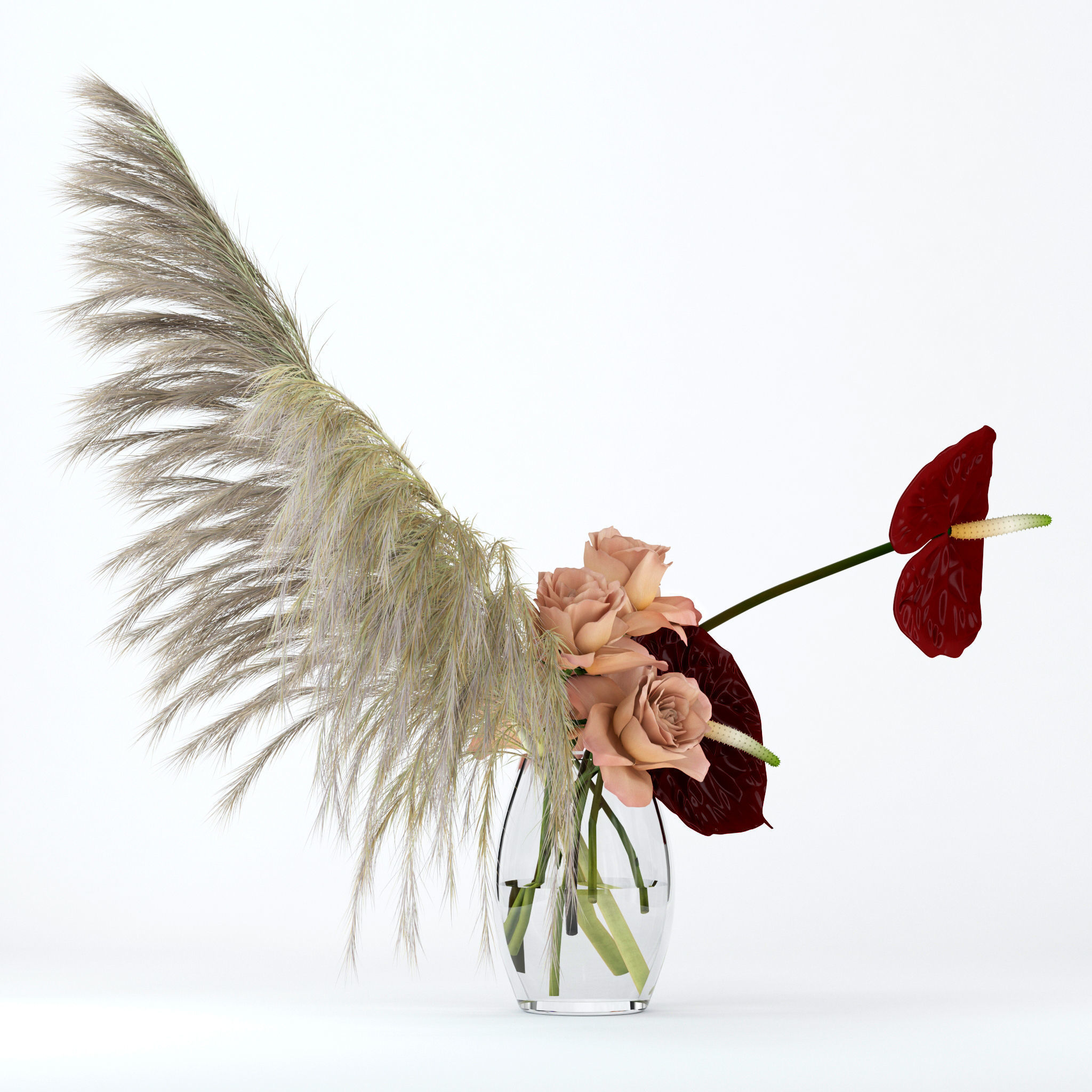 Pale roses and Co 3D model_1