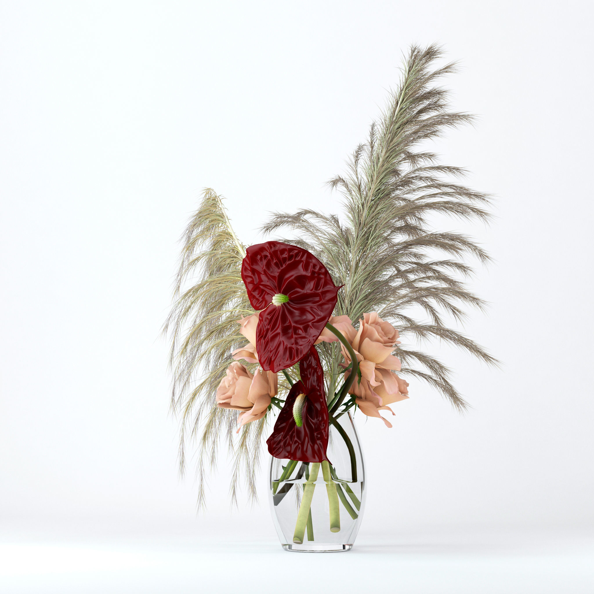 Pale roses and Co 3D model_5