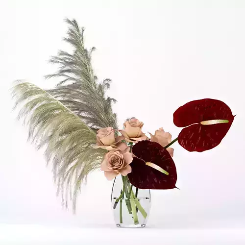 Pale roses and Co 3D model