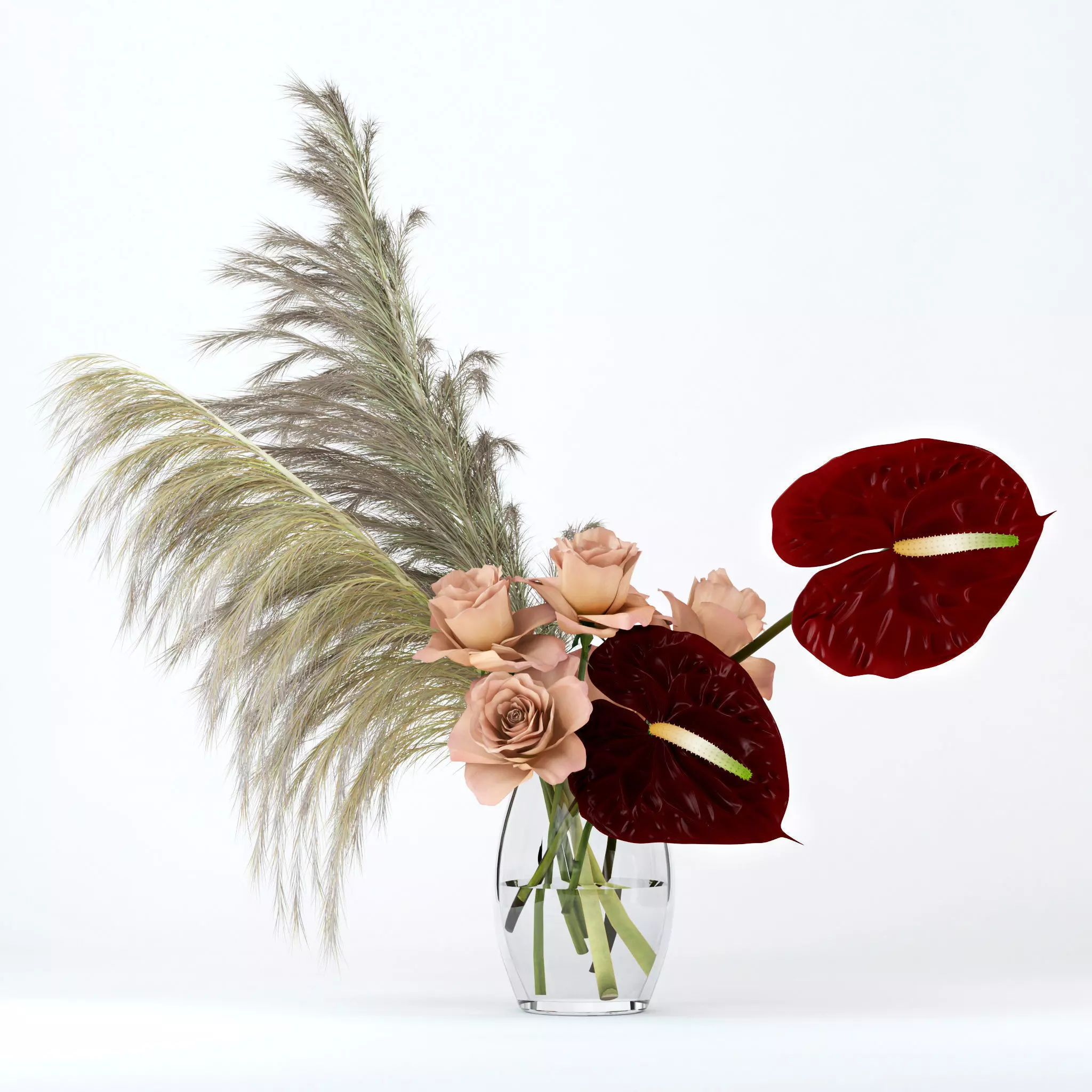 Pale roses and Co 3D model_0