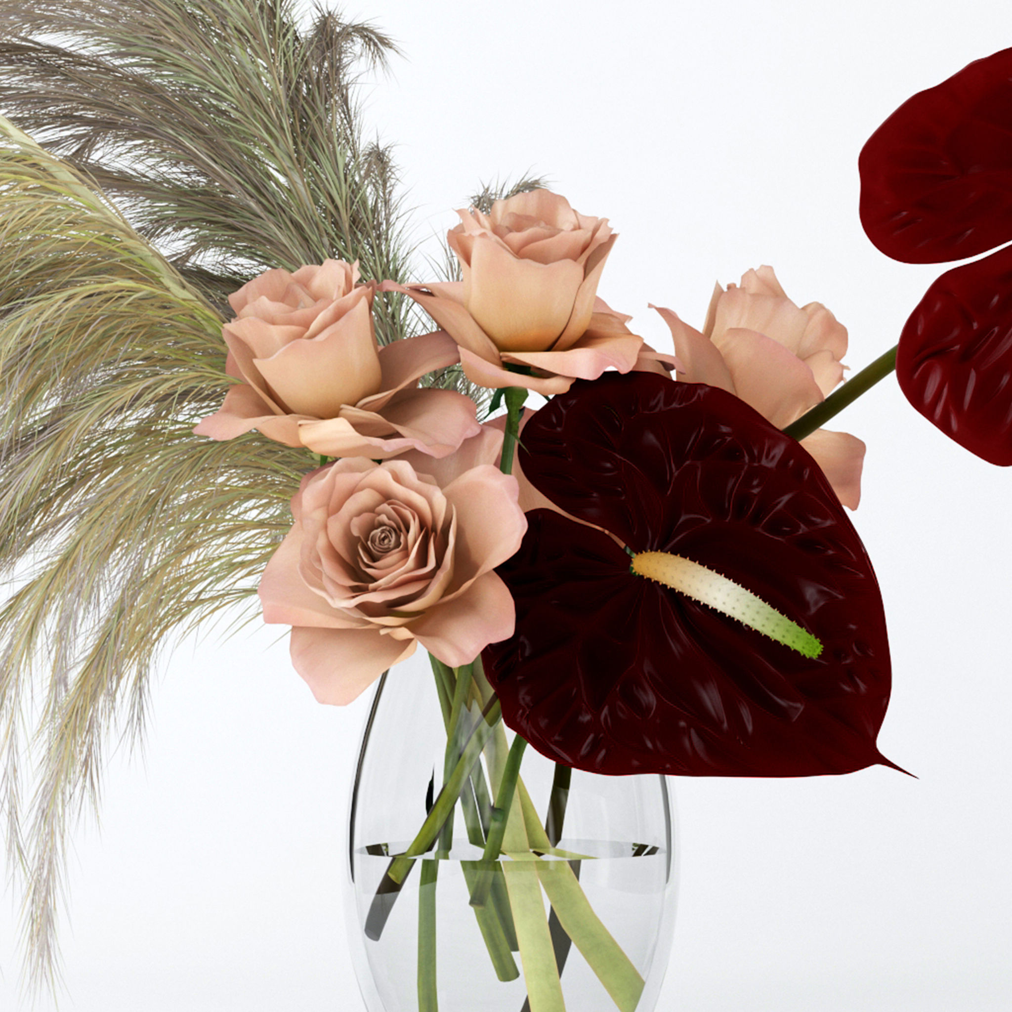 Pale roses and Co 3D model_8