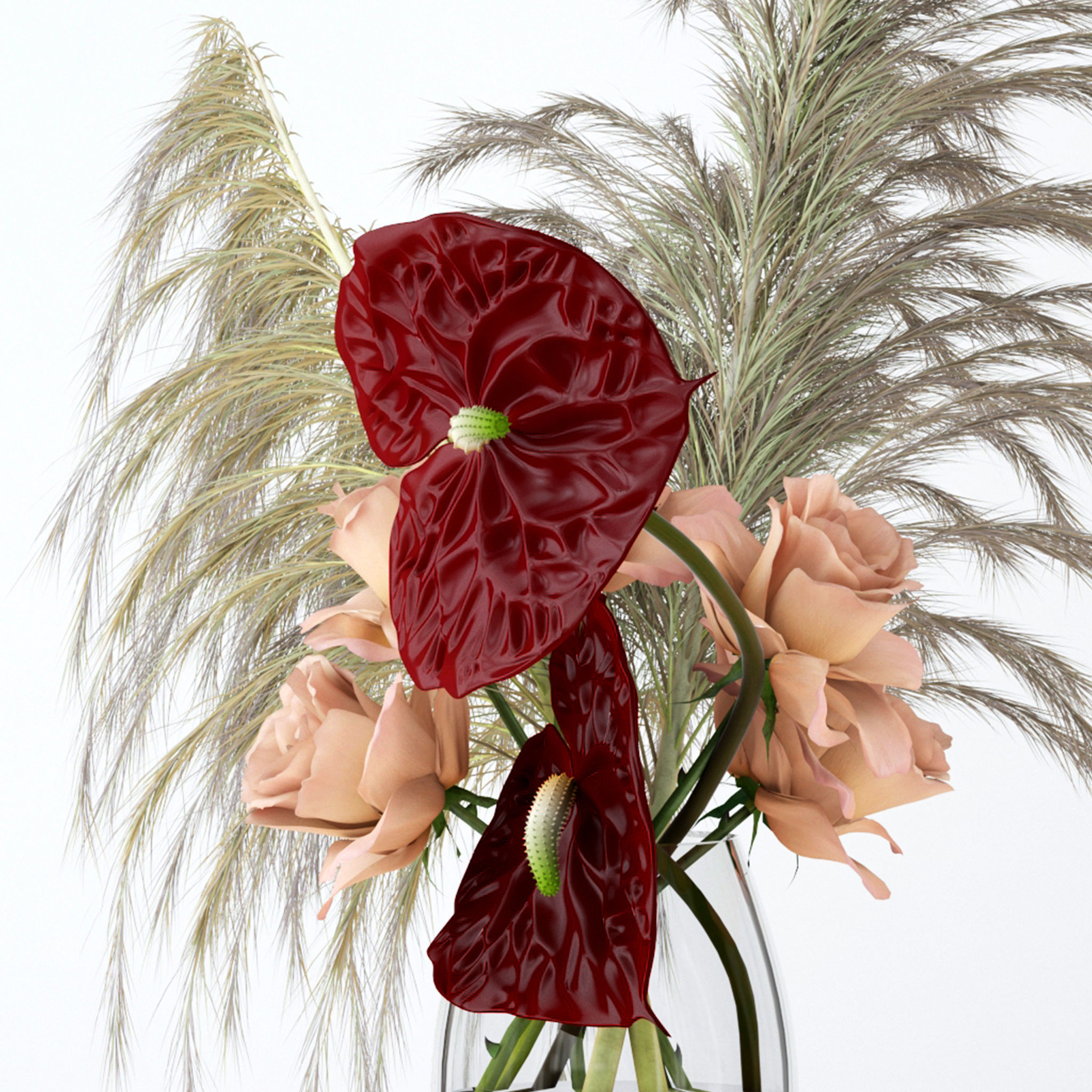 Pale roses and Co 3D model_10