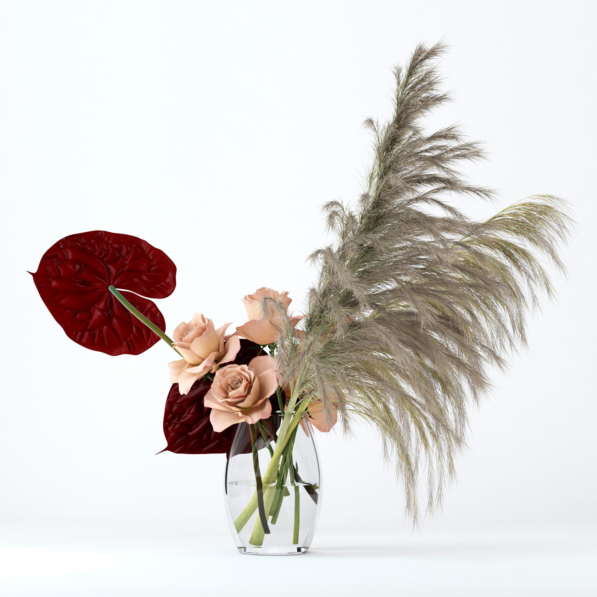 Pale roses and Co 3D model_3