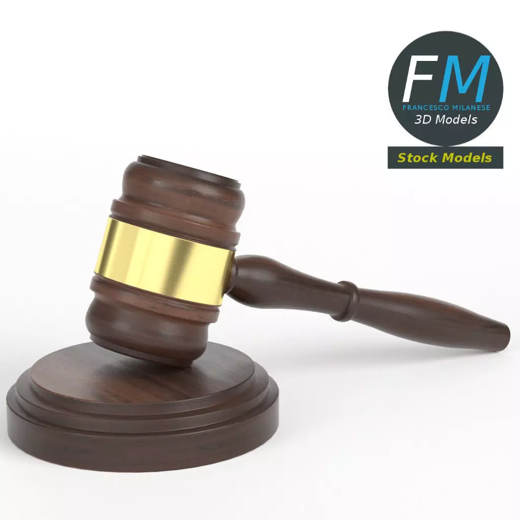 Law hammer gavel 3D model_0