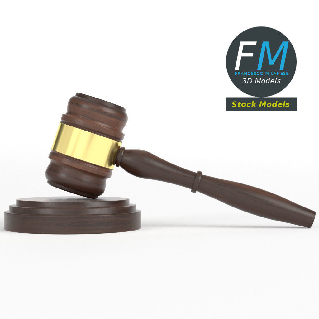Law hammer gavel 3D model_3