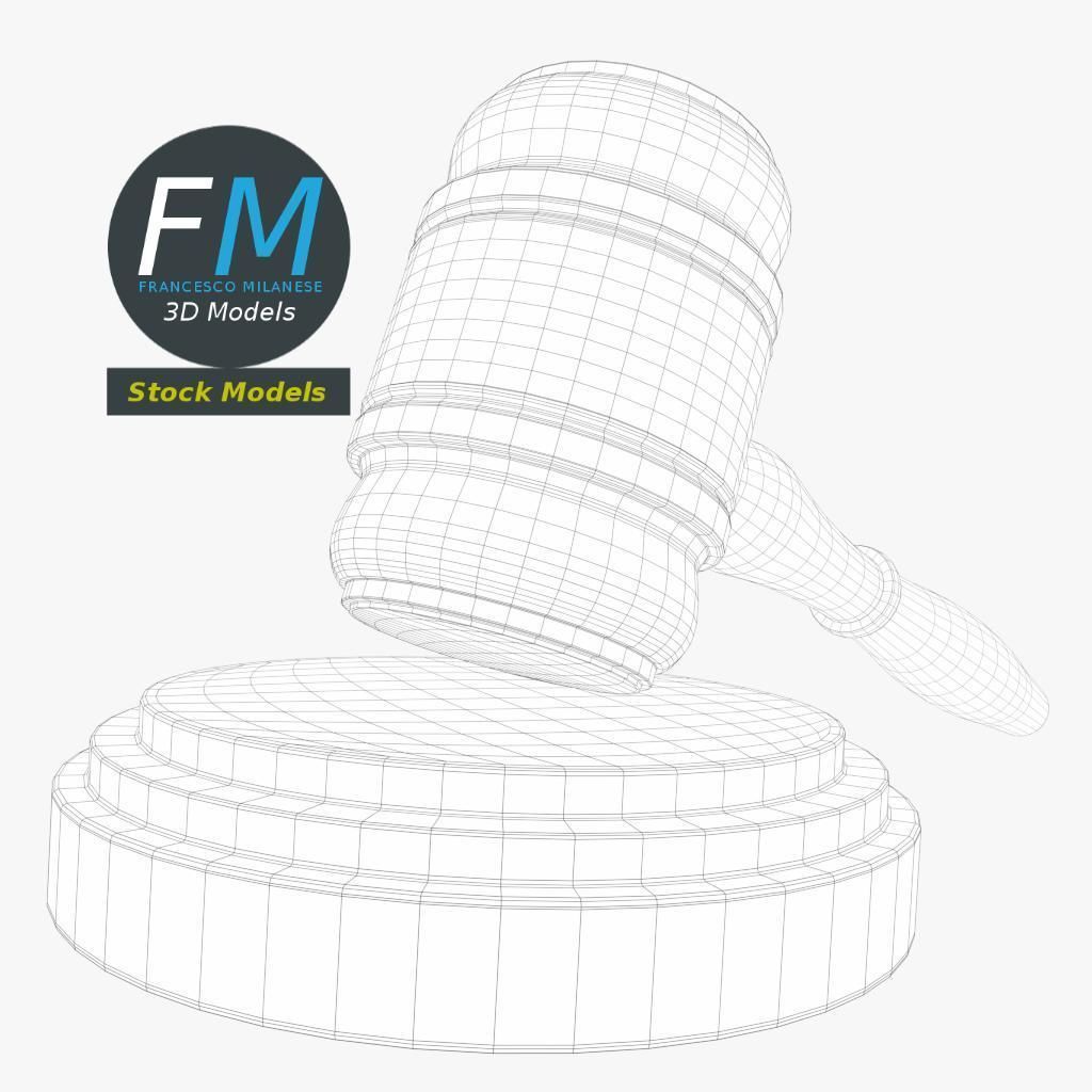 Law hammer gavel 3D model_8