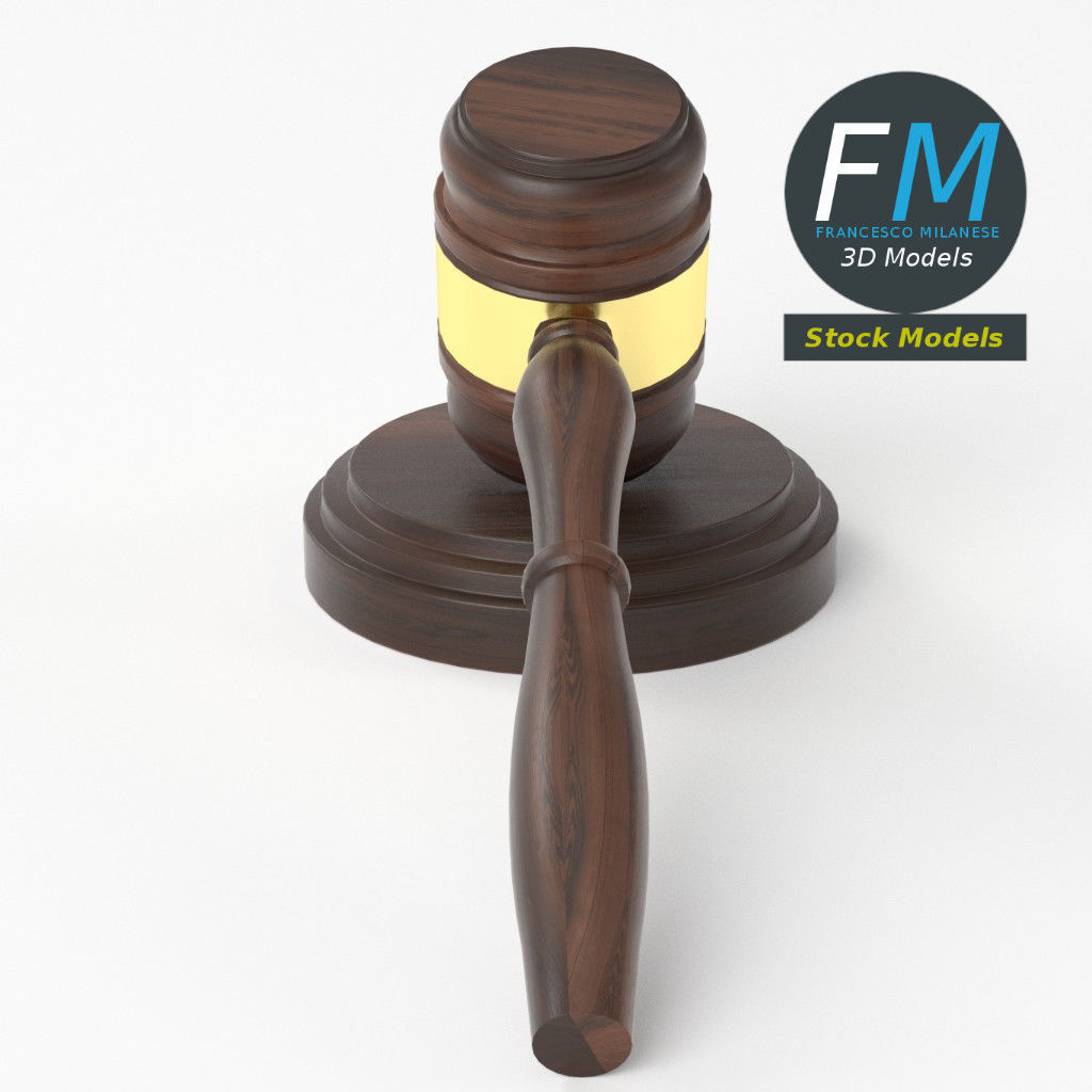 Law hammer gavel 3D model_5