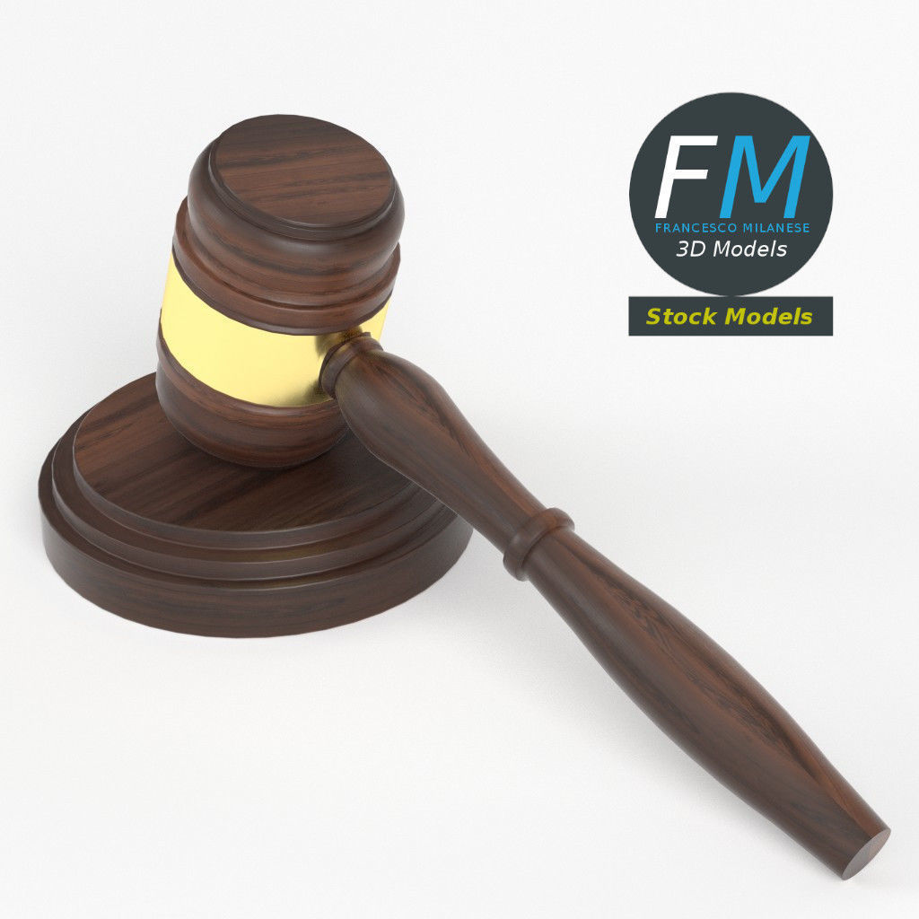 Law hammer gavel 3D model_2