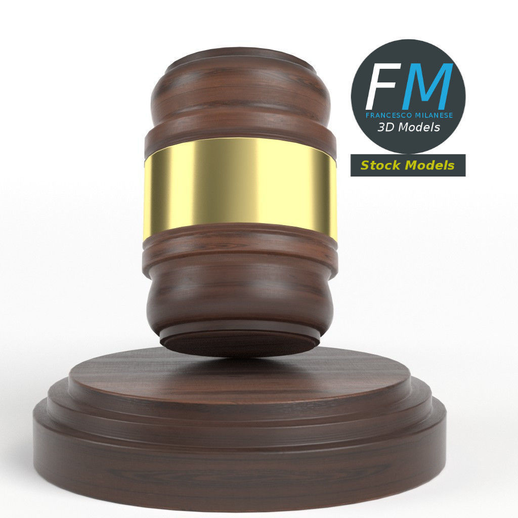 Law hammer gavel 3D model_4
