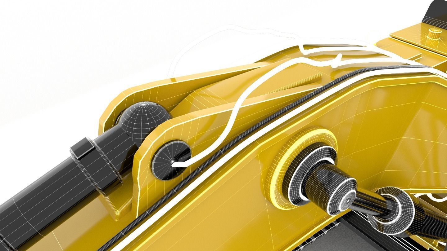 Standard Excavator High Poly 3D model_17