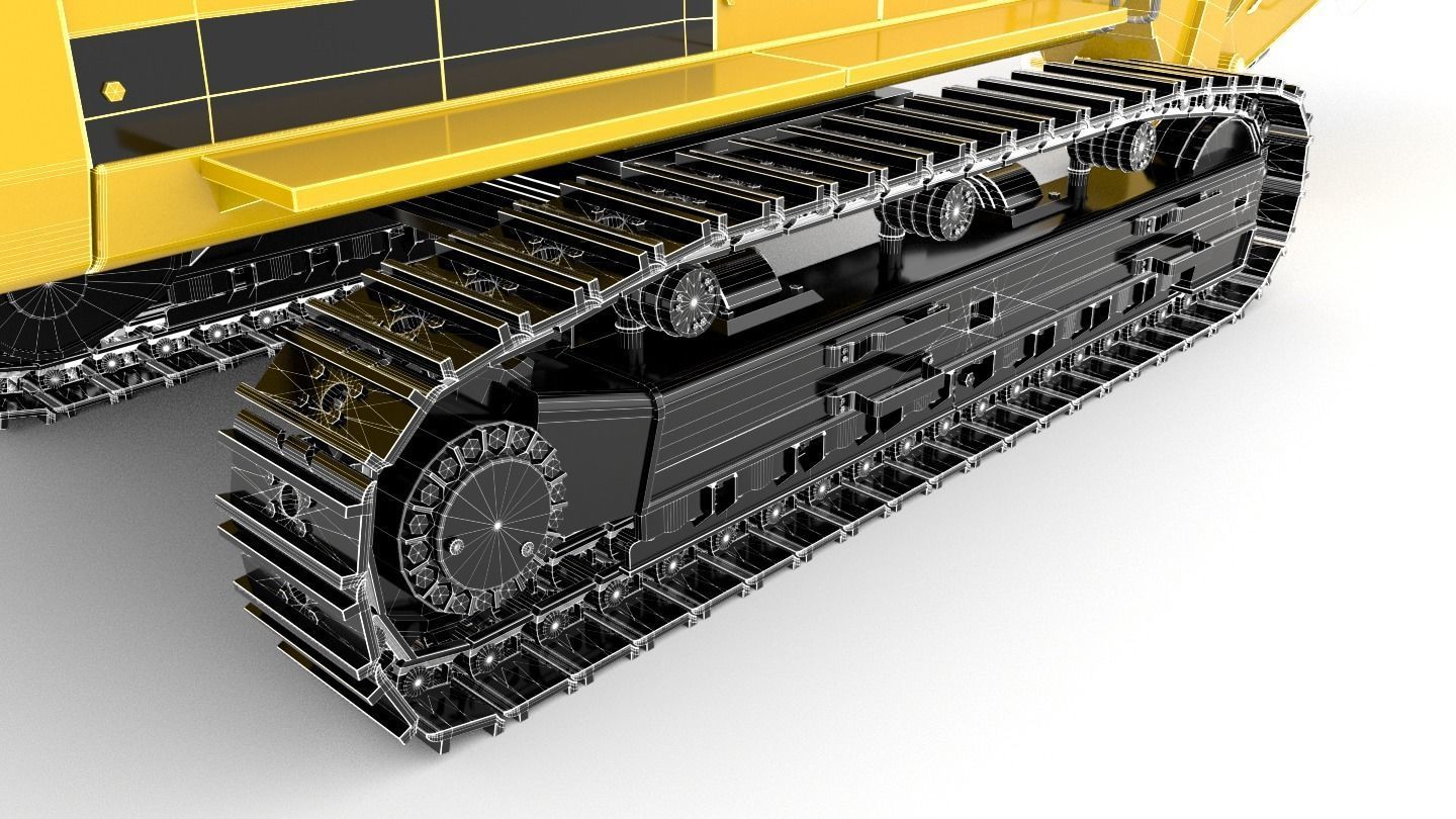 Standard Excavator High Poly 3D model_12